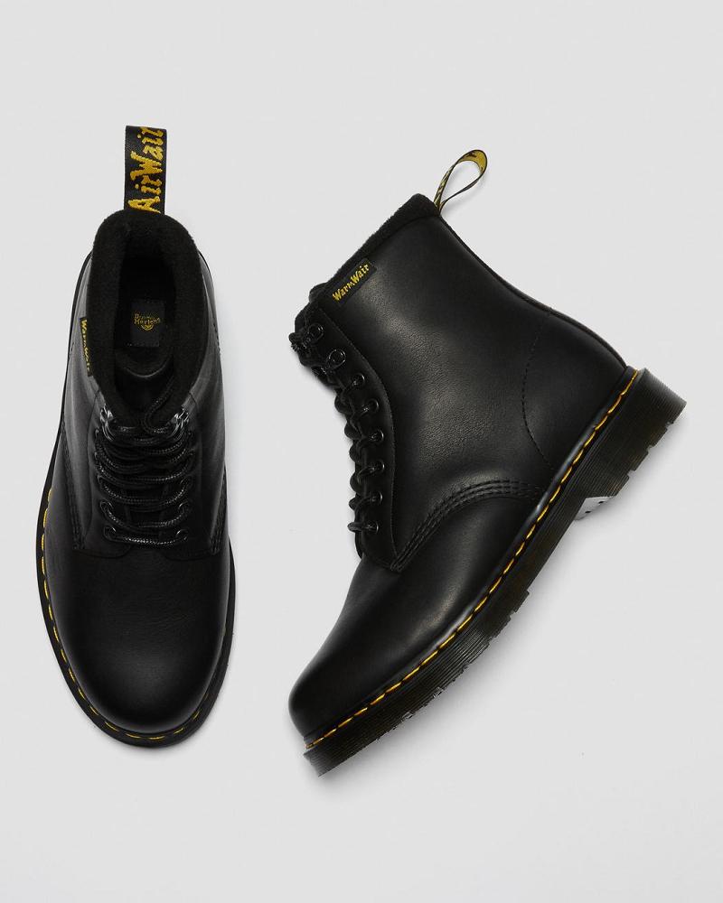 Black Men's Dr Martens 1460 Pascal Warmwair Leather Lace Up Boots | CA 529RVD